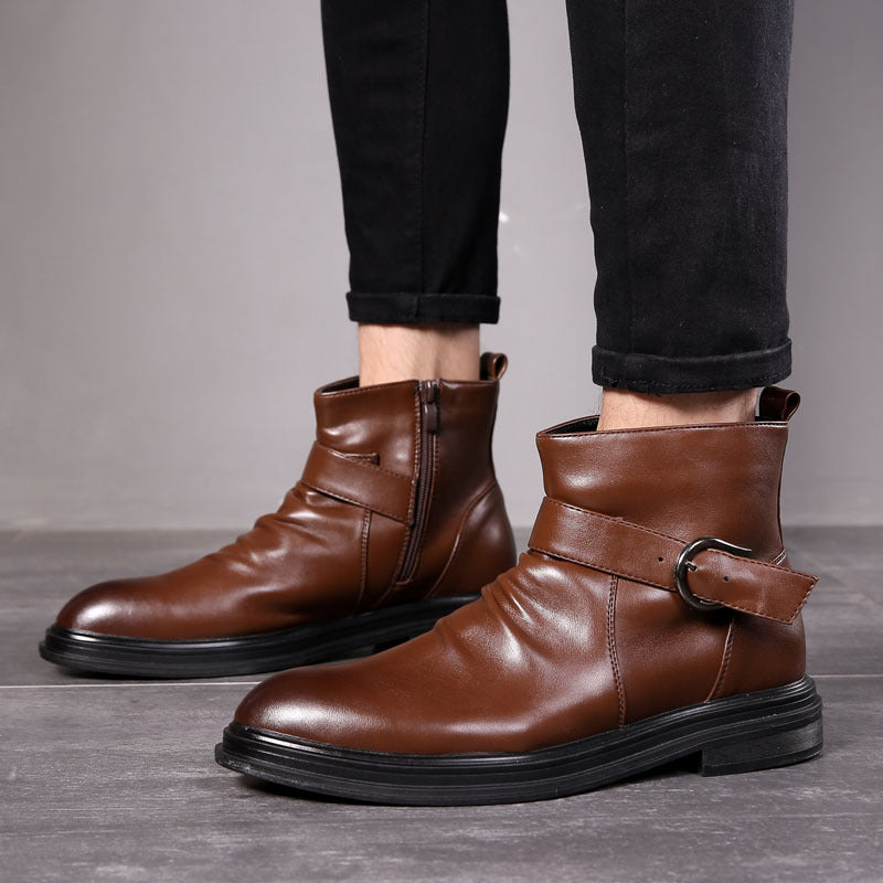 Large size cross-border pointed Chelsea boots British sets of leather boots business men's boots one generation model S08-A