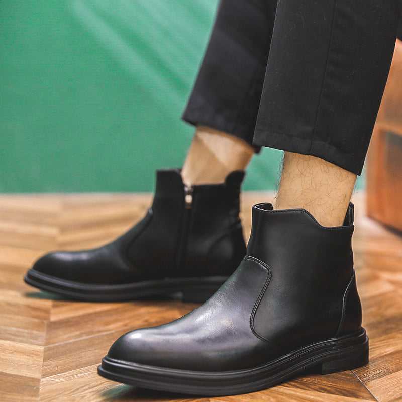 Large size cross-border pointed Chelsea boots British sets of leather boots business men's boots one generation model S08-A