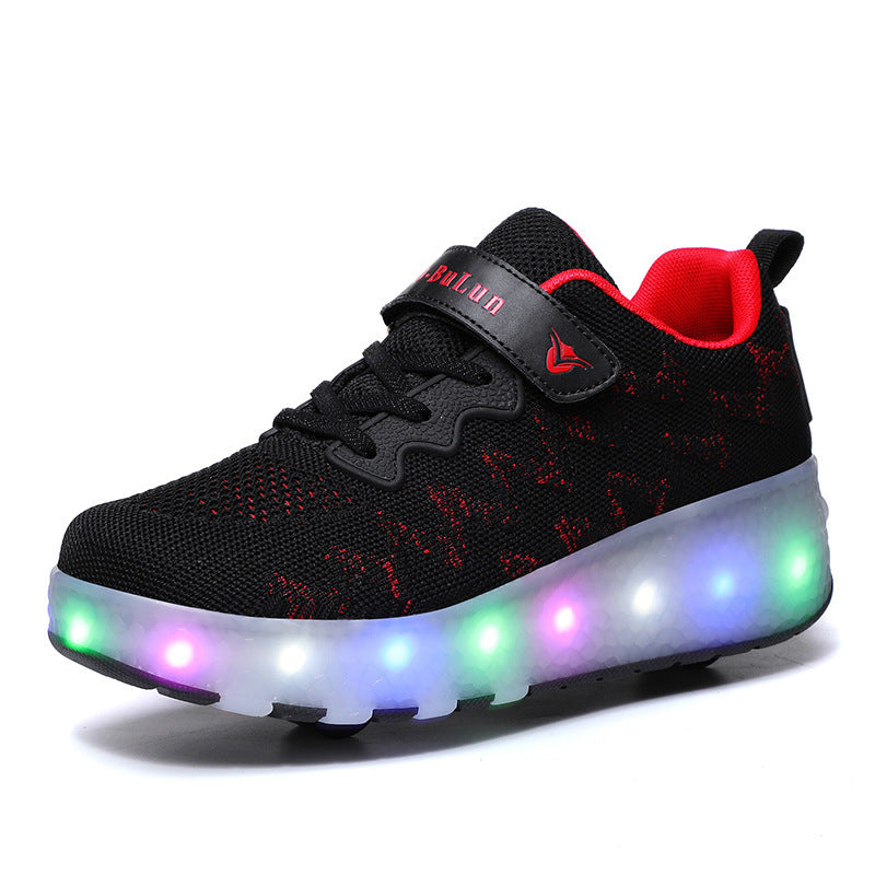 Cross-border special for Heelys shoes LED hair smooth roller shoes boys and girls student sports single and double wheels Amazon