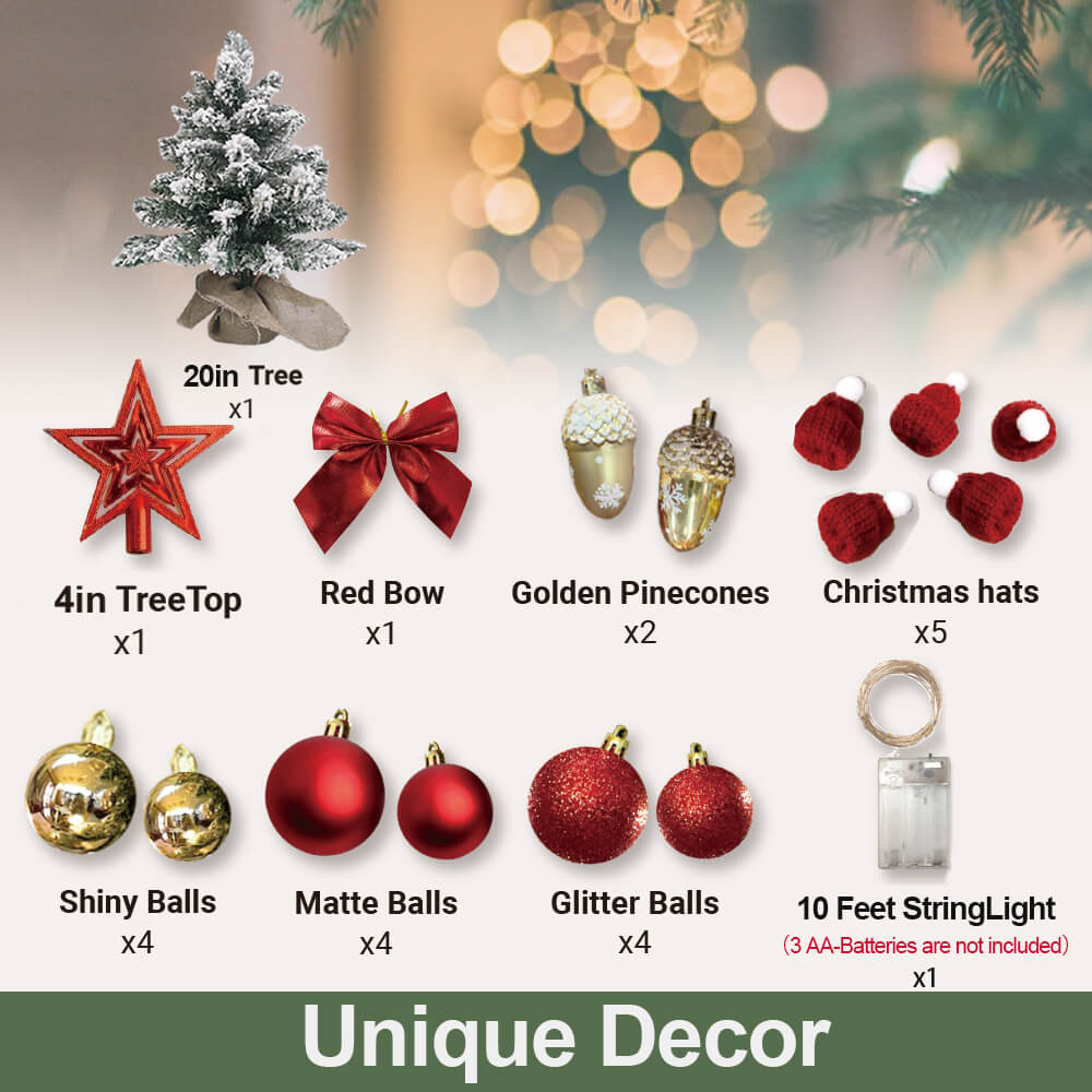 Artificial 2ft Mini Christmas Tree With Lights