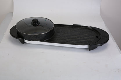 2200W  2 In 1 Electric Hot Pot With BBQ Grill Cooker Smokeless Non-Stick