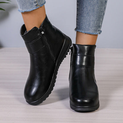 Women's Winter Fleece Boots With Side Zipper