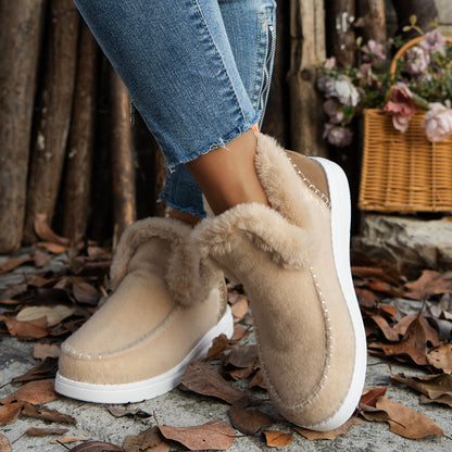 Women's Denim Fur Plush Boots