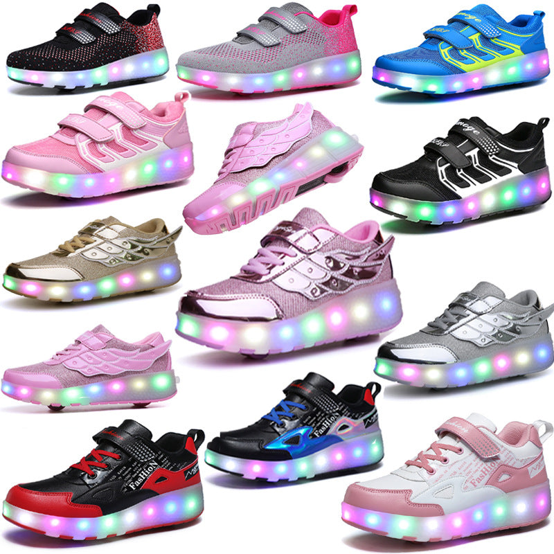 Manufacturers specialize in cross-border two-wheeled Heelys shoes for children, smooth roller shoes, boys and girls, skates, lights, wheel shoes