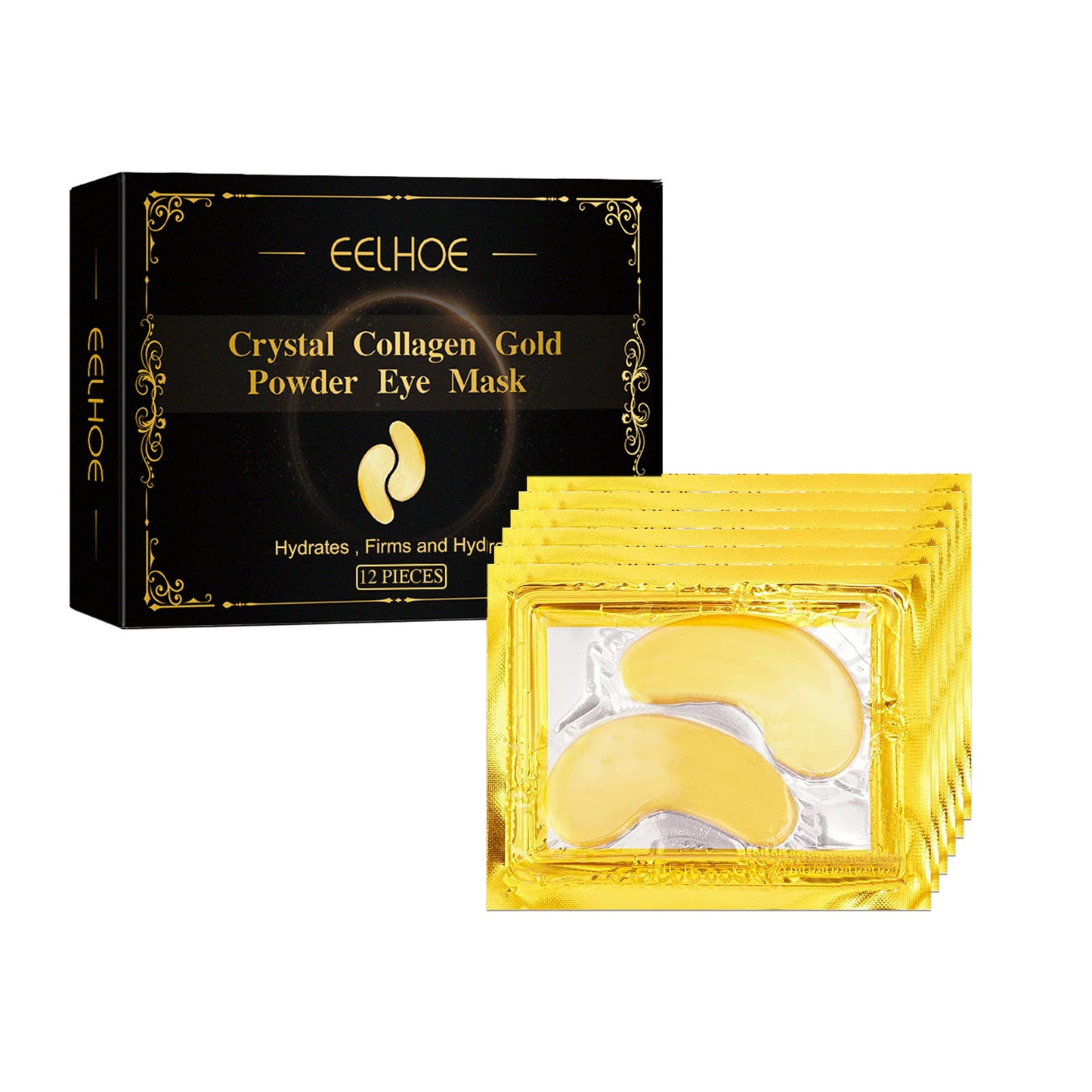 EELHOE Collagen Gold Eye Mask Moisturizing Care, Firming Eye Lines, Eye Patches, Staying Up Late, Dark Circles, Eye Bags