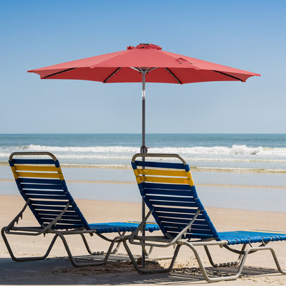 Solar 32 LED Lighted Patio Umbrella With Tilt Adjustment And UV-Resistant Fabric