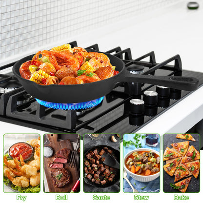 3Pc Cast Iron  Non-Stick Skillet Set