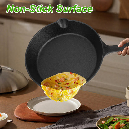 3Pc Cast Iron  Non-Stick Skillet Set