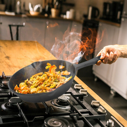 3Pc Cast Iron  Non-Stick Skillet Set