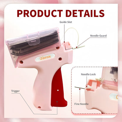 1 Count Handheld Tag Attacher Gun With 5 Counts Needles & 1000pcs Barbs Fasteners