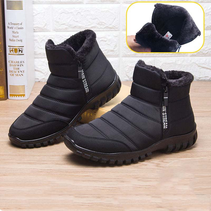 Men's dad's cotton shoes, thickened grandfather's old Beijing cloth shoes, men's and elderly snow boots, winter velvet warm shoes for the elderly