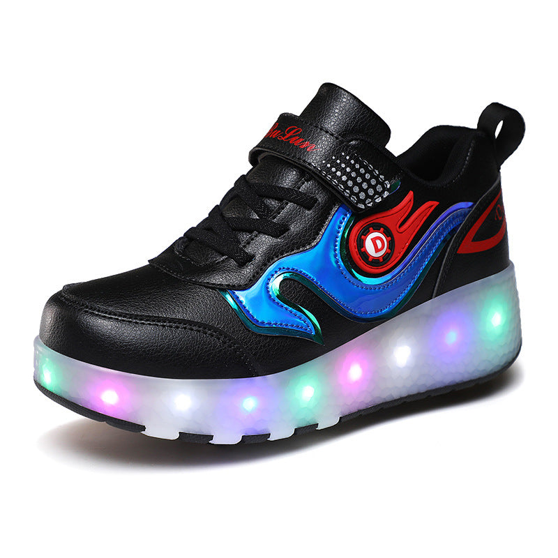 Cross-border special for Heelys shoes LED hair smooth roller shoes boys and girls student sports single and double wheels Amazon