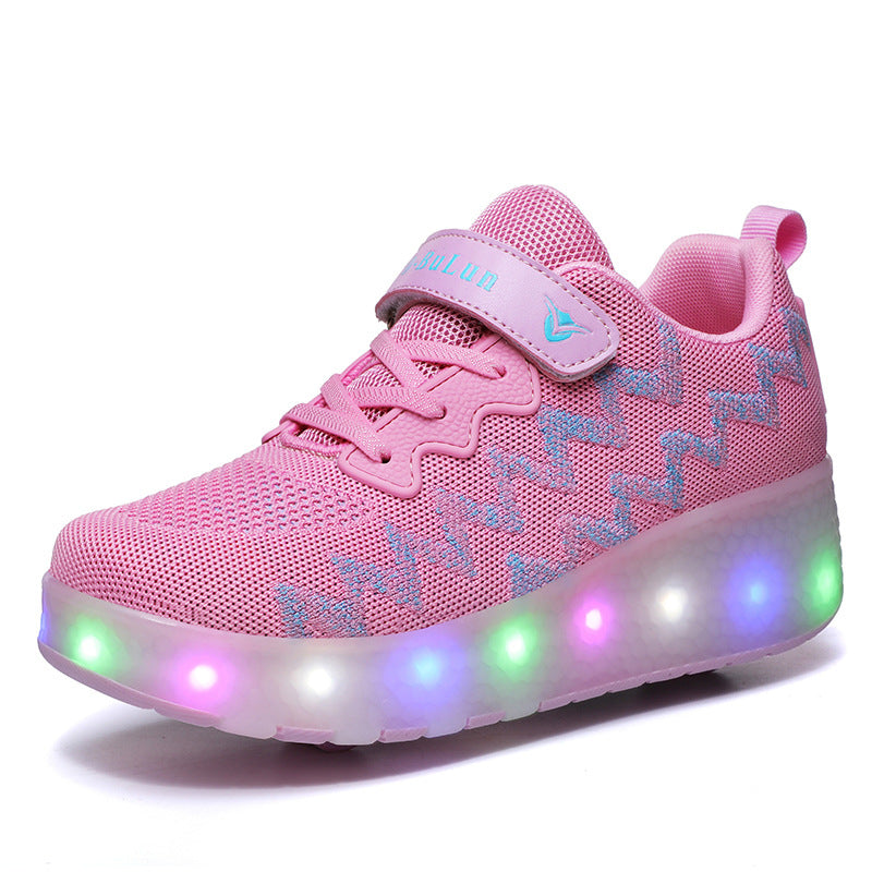 Cross-border special for Heelys shoes LED hair smooth roller shoes boys and girls student sports single and double wheels Amazon