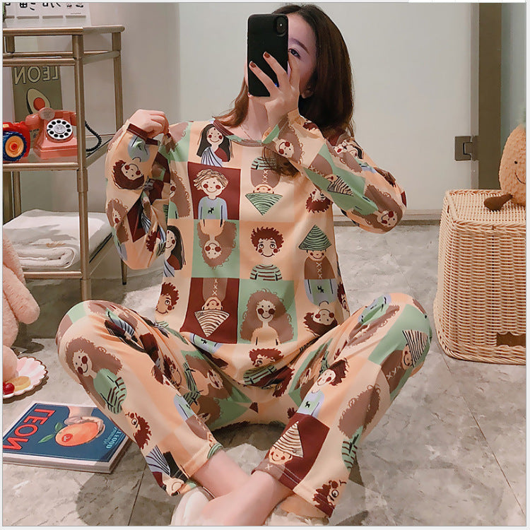 New spring, autumn and winter girls pajamas cartoon cute casual trousers long-sleeved home clothes suits one piece factory wholesale