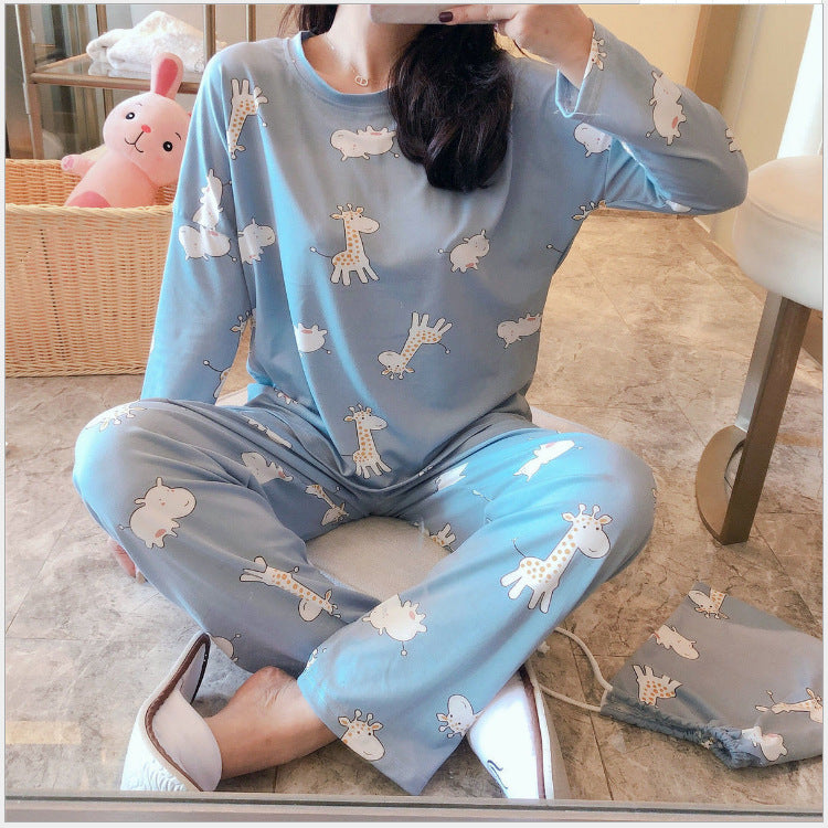 New spring, autumn and winter girls pajamas cartoon cute casual trousers long-sleeved home clothes suits one piece factory wholesale