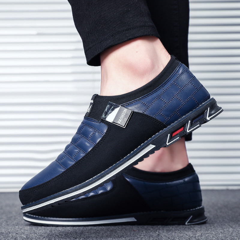 Factory direct sales of new fashion British large size shoes men's cross-border hot style casual shoes men's plaid pattern men's shoes