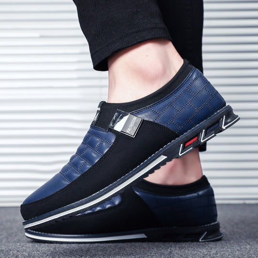 Factory direct sales of new fashion British large size shoes men's cross-border hot style casual shoes men's plaid pattern men's shoes