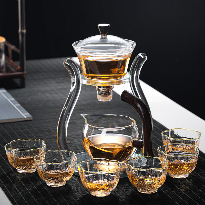 Semi-automatic glass tea set set lazy tea set lazy tea maker office glass all-in-one tea maker