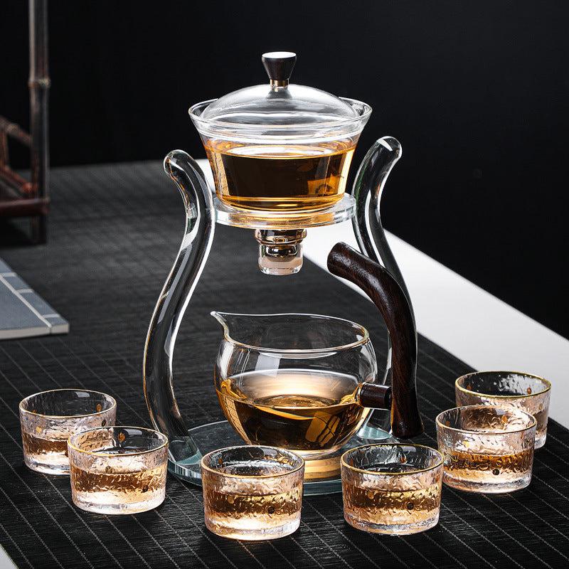 Semi-automatic glass tea set set lazy tea set lazy tea maker office glass all-in-one tea maker