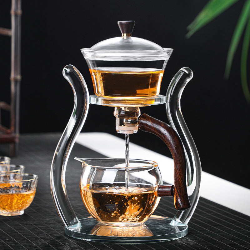 Semi-automatic glass tea set set lazy tea set lazy tea maker office glass all-in-one tea maker