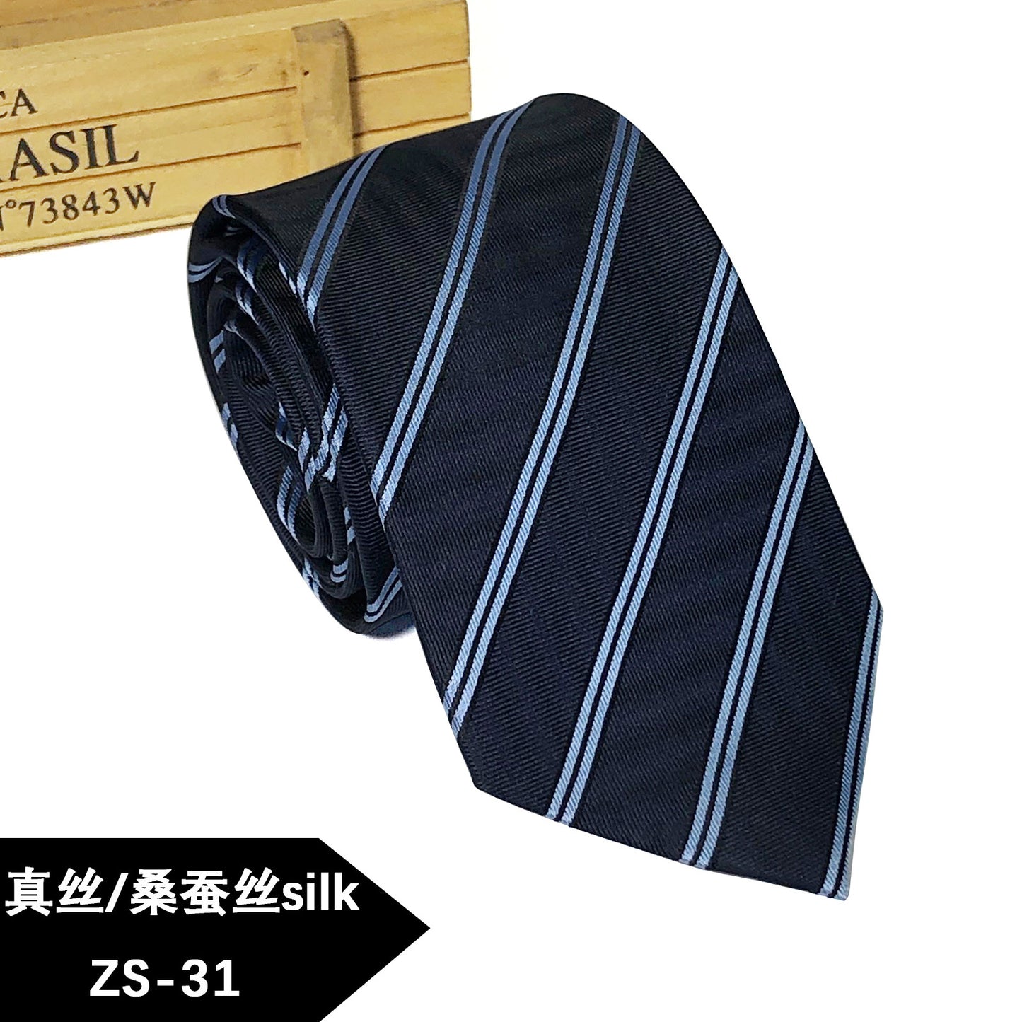 New silk tie Mulberry silk men's 8cm dress business yarn-dyed jacquard factory spot wholesale logo