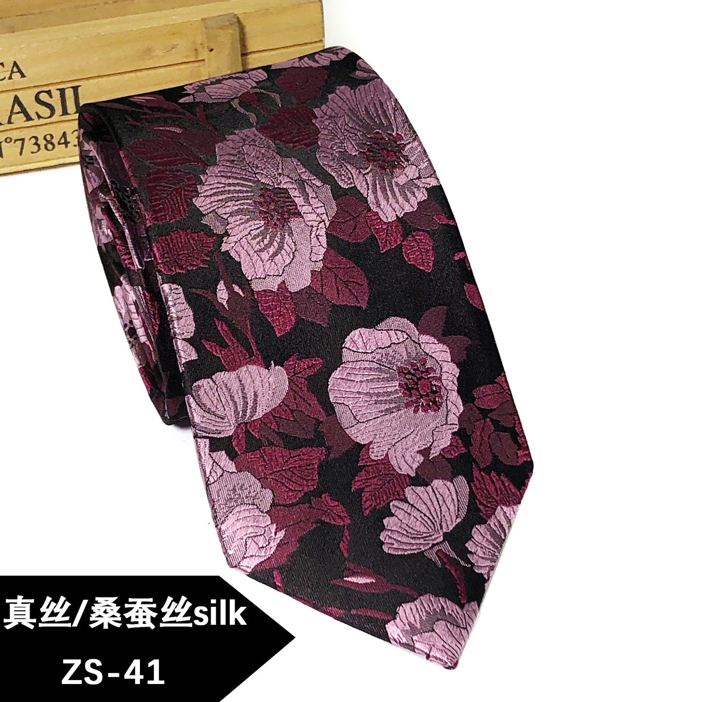 New silk tie Mulberry silk men's 8cm dress business yarn-dyed jacquard factory spot wholesale logo