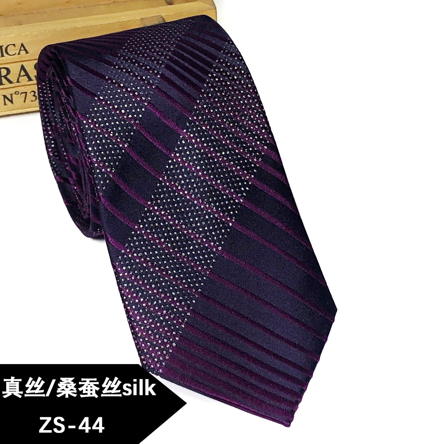 New silk tie Mulberry silk men's 8cm dress business yarn-dyed jacquard factory spot wholesale logo