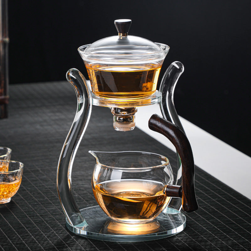 Semi-automatic glass tea set set lazy tea set lazy tea maker office glass all-in-one tea maker