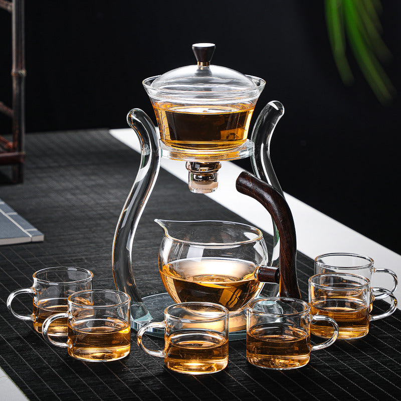 Semi-automatic glass tea set set lazy tea set lazy tea maker office glass all-in-one tea maker