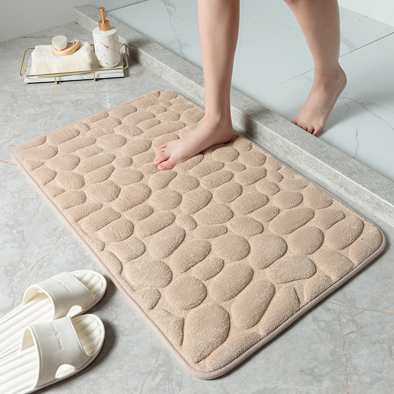 Home cobblestone embossed door carpet 3d door mat bathroom mat bathroom door absorbent non-slip mat floor mat
