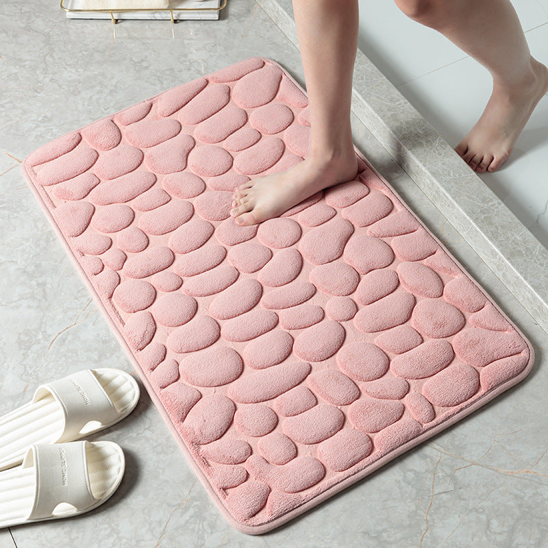 Home cobblestone embossed door carpet 3d door mat bathroom mat bathroom door absorbent non-slip mat floor mat
