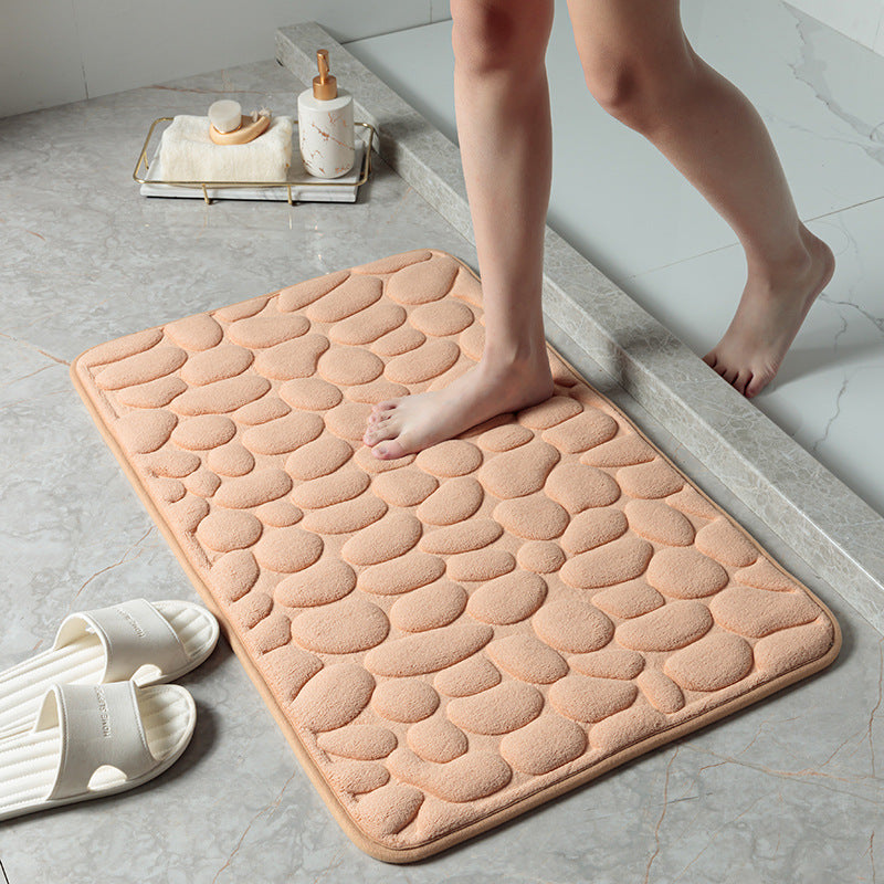 Home cobblestone embossed door carpet 3d door mat bathroom mat bathroom door absorbent non-slip mat floor mat