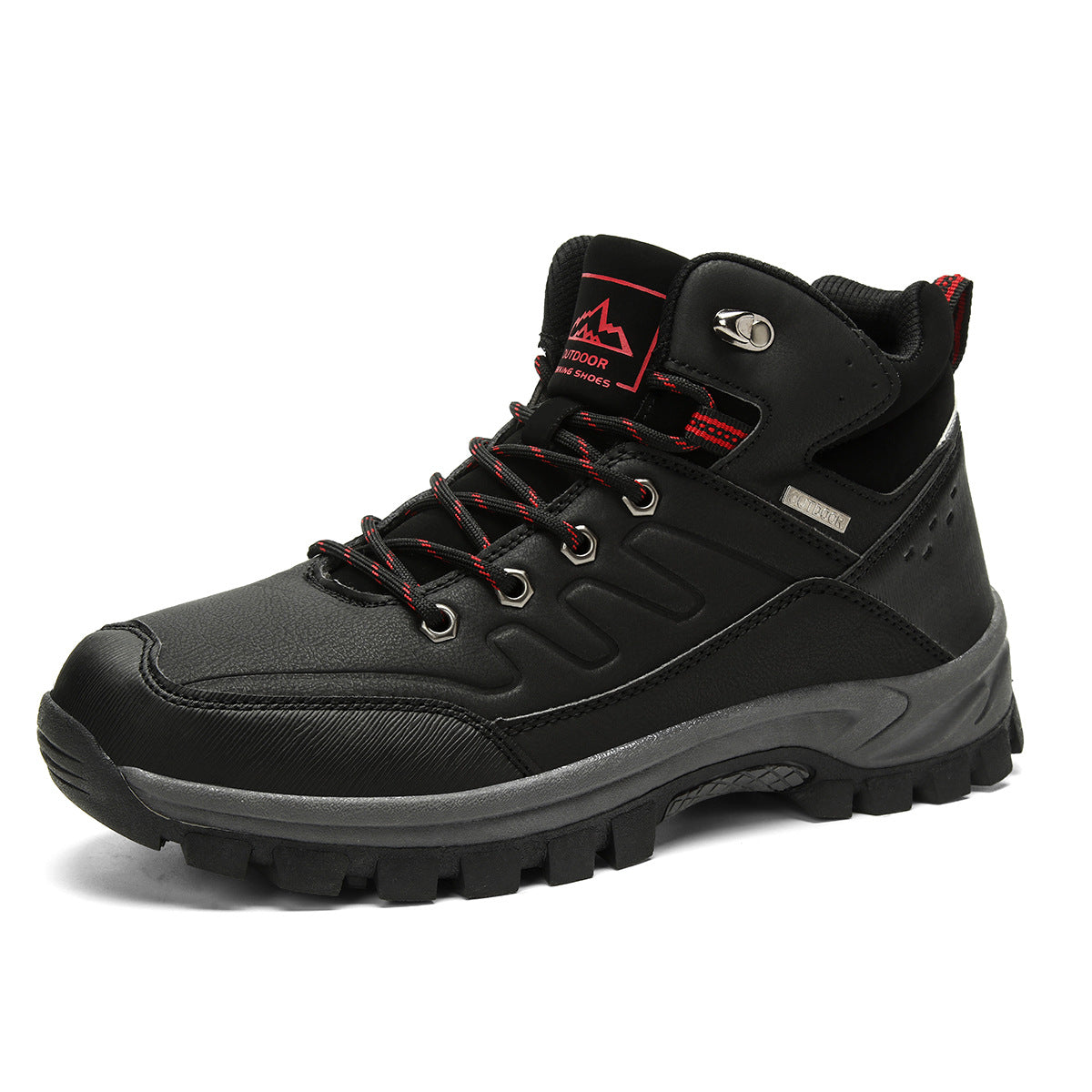 Cross-border popular outdoor warm cotton shoes high top plus velvet snow boots men's shoes non-slip outdoor hiking shoes factory wholesale