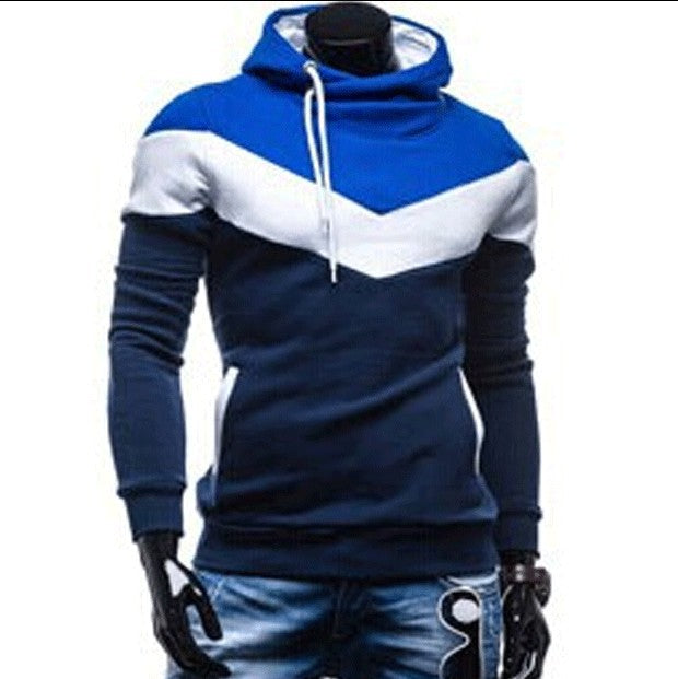 Foreign trade 2015 spring and autumn men's clothing Korean style men's color matching hooded pullover fashion slim sports casual sweater