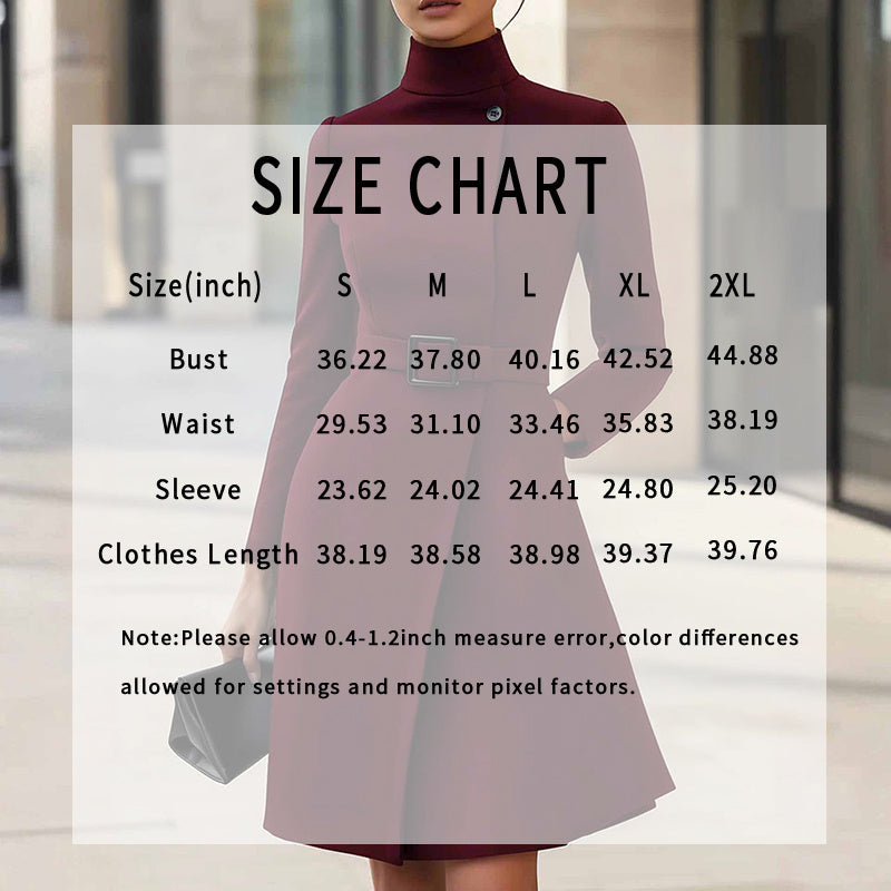 Women's Stand Collar Long Sleeve Dress
