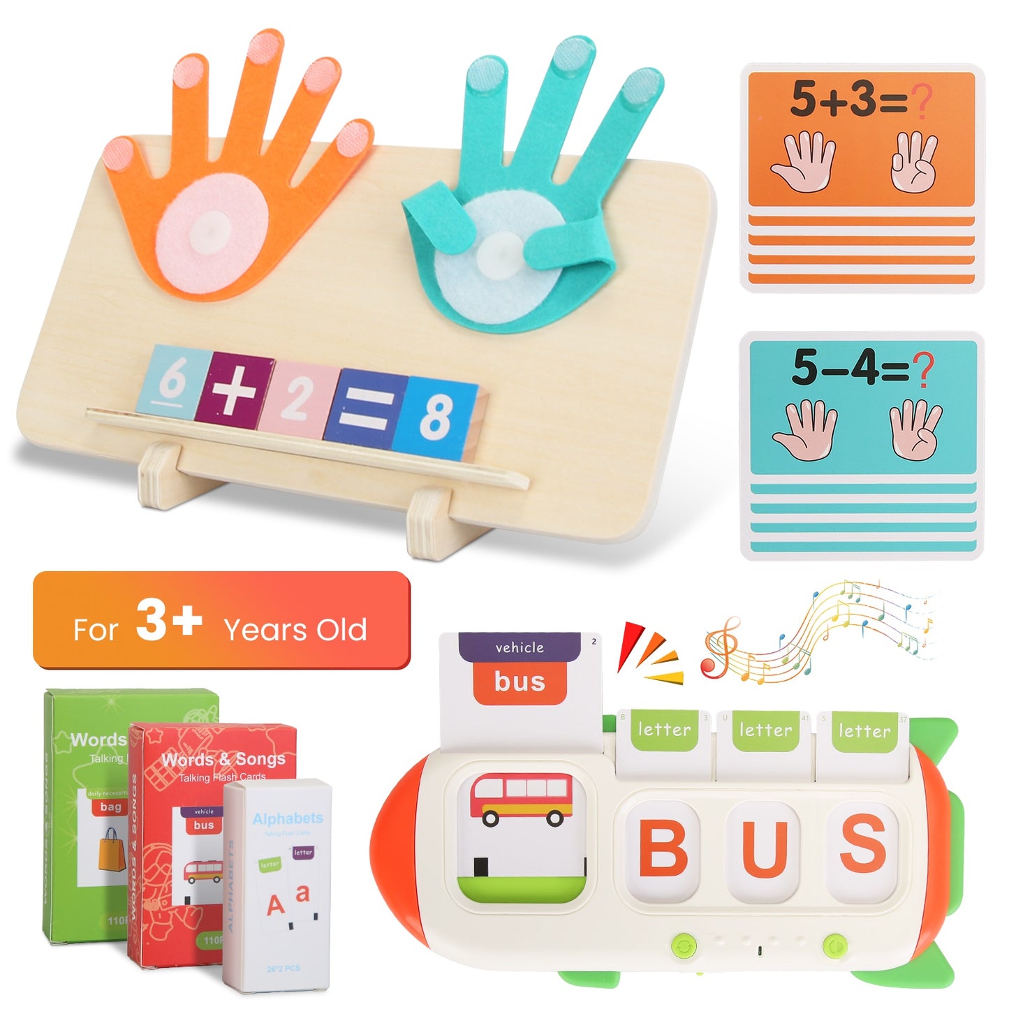Talking Flash Cards And Finger Counting Math Board Interactive Learning Toys For Kids
