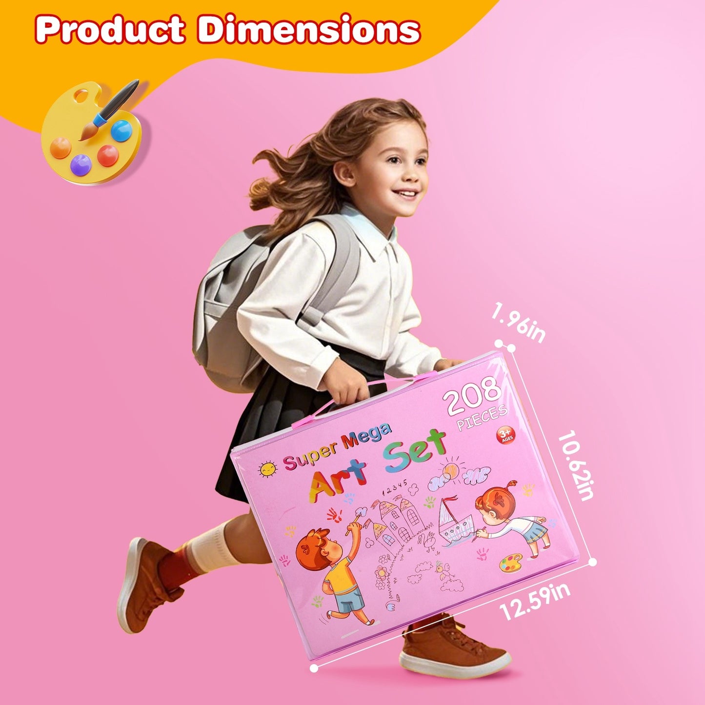 208Pcs Drawing Art Kit Art Supplies For 3 To 12Years Old Girls Boys Art Storage Box \Gift For Kids