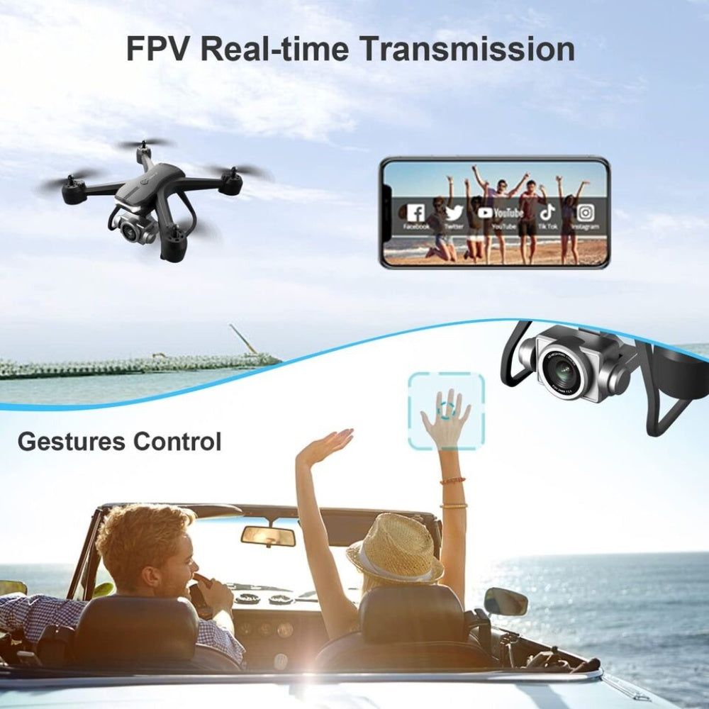 6K HD Dual Camera Wifi FPV Portable RC Quadcopter Drone