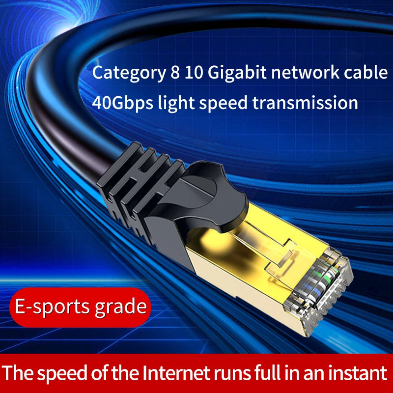 Cat 8 Ethernet RJ45 Cable Super Speed 40Gbps