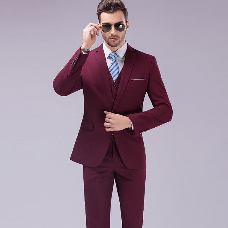 Amazon's cross-border hot-selling men's Korean-style slim-fit suit suit men's large size business casual groom's dress suit