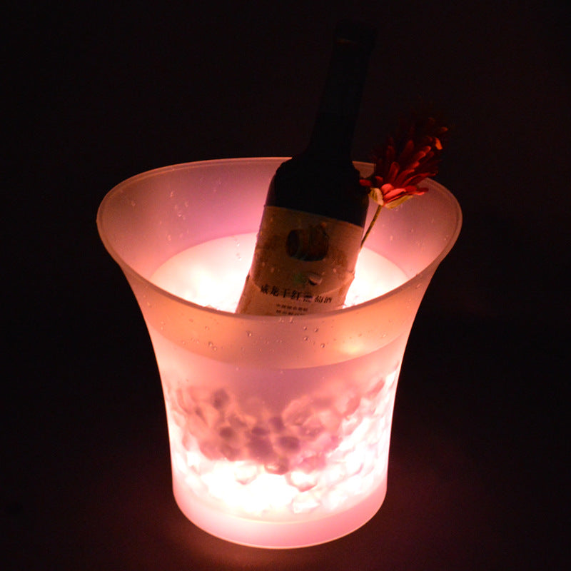 Special luminous ice bucket for bar KTV, waterproof frosted plastic bucket, colorful drop resistant LED ice bucket