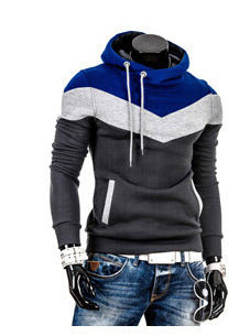 Foreign trade 2015 spring and autumn men's clothing Korean style men's color matching hooded pullover fashion slim sports casual sweater