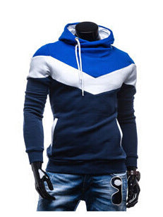 Foreign trade 2015 spring and autumn men's clothing Korean style men's color matching hooded pullover fashion slim sports casual sweater