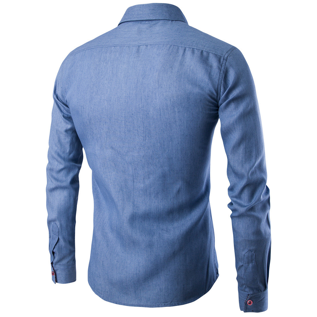Foreign trade AliExpress men's pocket leather long-sleeved shirt denim shirt YN13