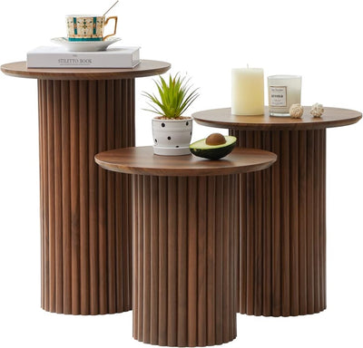 3Pc Round Nesting Table Set