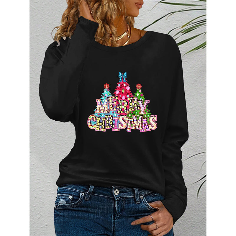 Women's Long Sleeve Merry Christmas T-Shirt