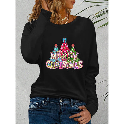 Women's Long Sleeve Merry Christmas T-Shirt