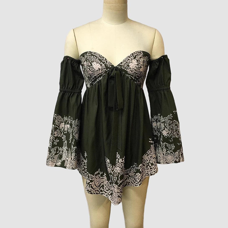 Women's Off-Shoulder Boho Mini Dress