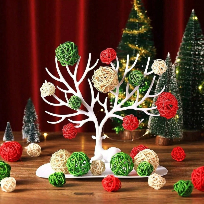 30 Pcs Christmas Rattan Wicker Balls Decorations