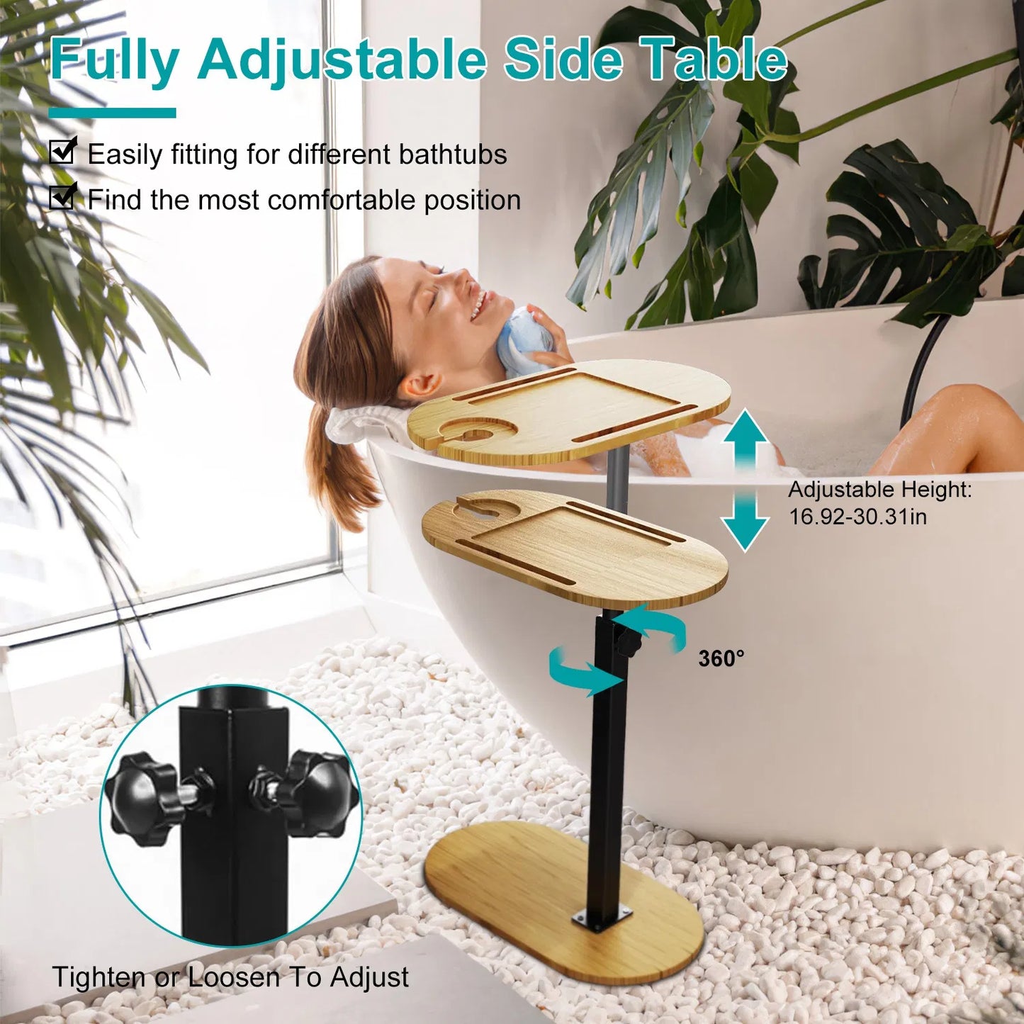 Liftable Bath Tub Table Tray